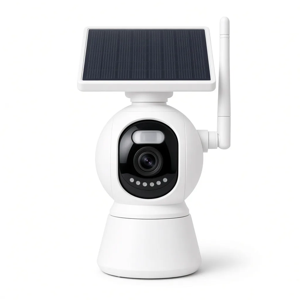 Solar CCTV camera with PTZ head