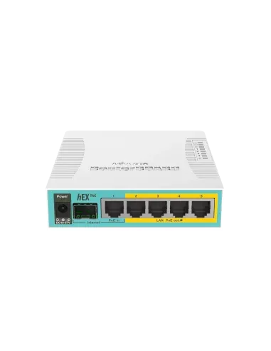 MikroTik hEX PoE - Desktop PoE Router with 5 Gb, 1 SFP and 1 USB port