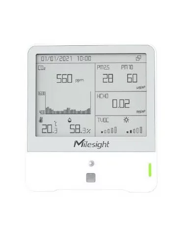 Milesight Indoor Ambience Monitor - Temp, Humidity, PIR, Light, TVOC, CO2, HCHO,...