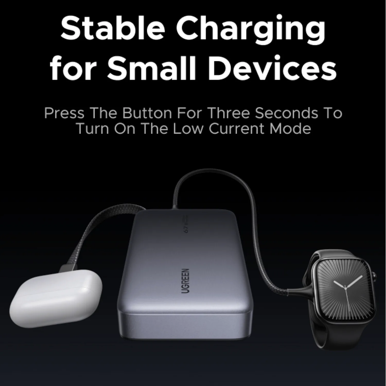 UGREEN 20000mAh 67W Nexode Power Bank with Built-in Cable