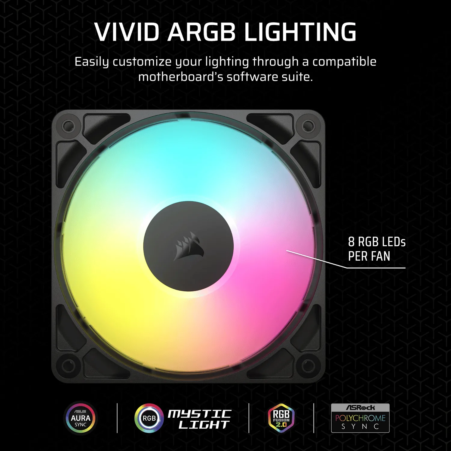 Corsair RS120 ARGB 120mm PWM Fan - Black