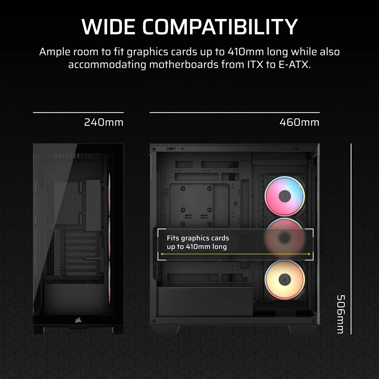 Corsair 3500X LX-R RGB iCUE LINK Mid-Tower PC Case - Black