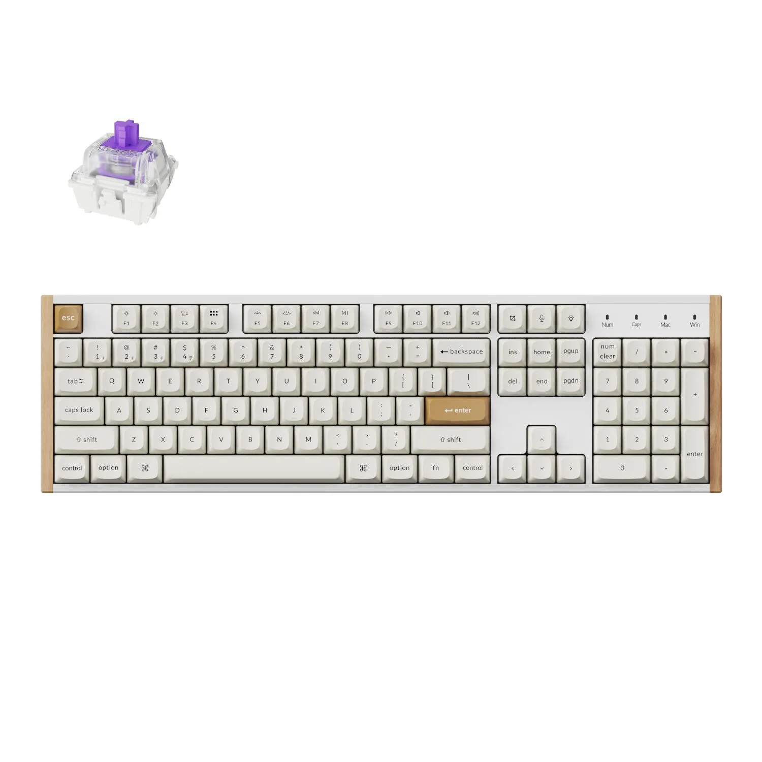 Keychron K10 HE Special Edition Full-size Hot-Swap Gateron Dbl-Rail Nebula Switch RGB Wireless Keyboard - White (Wood + Al)