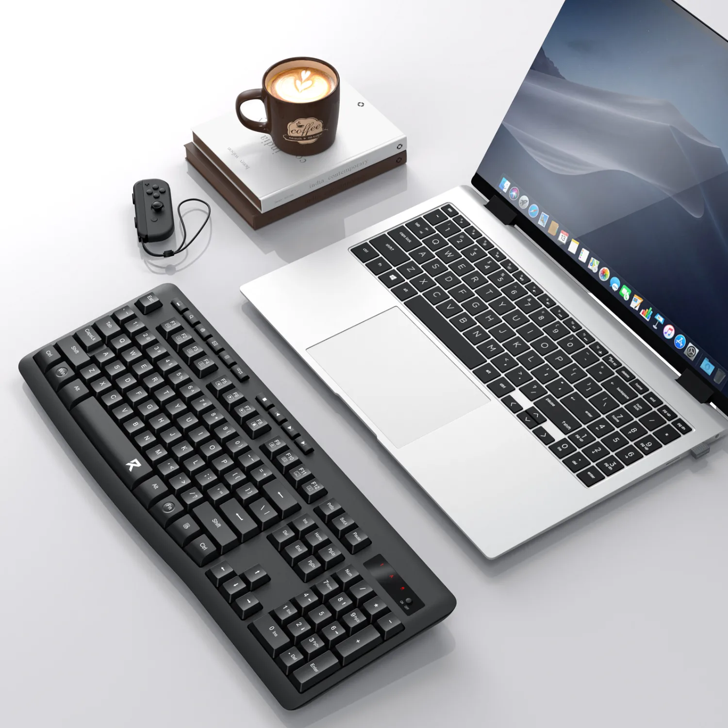Redragon BK-7367 Full-size Ergonomic Wireless Membrane Office Keyboard - Black