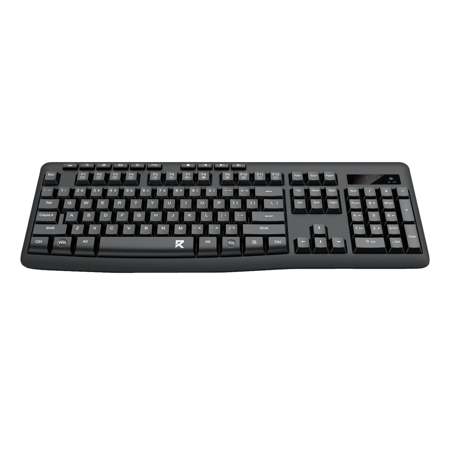 Redragon BK-7367 Full-size Ergonomic Wireless Membrane Office Keyboard - Black