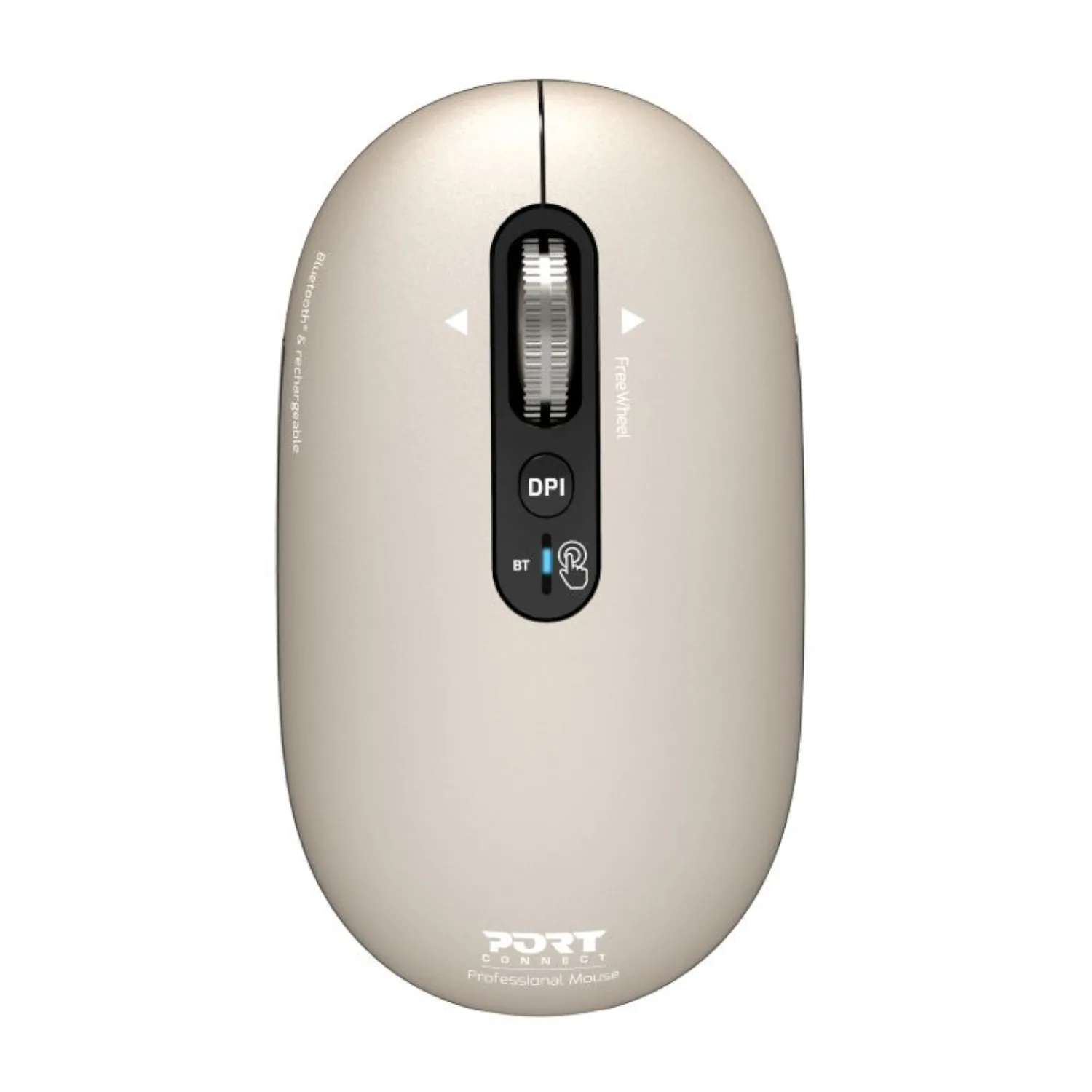 Port Connect PURE MAC Rechargeable Wireless and Bluetooth Mouse - Pearl