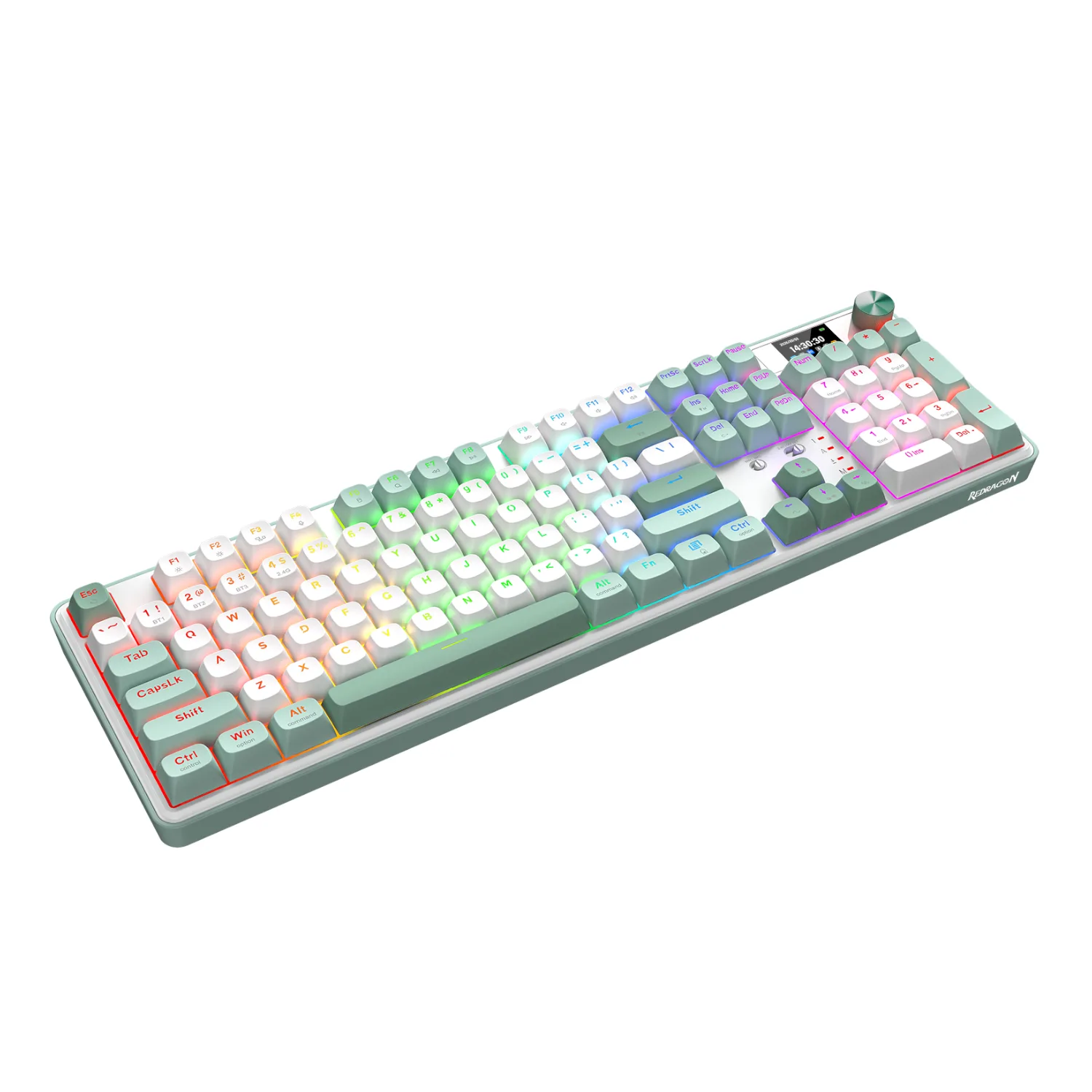 Redragon WYVERN K761 Pro Full-size RGB Wireless Mechanical Gaming Keyboard - White/Green
