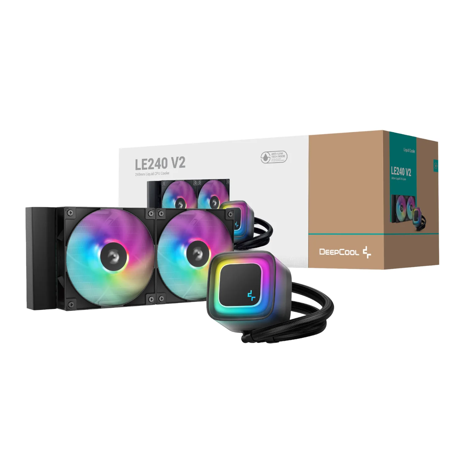 DeepCool LE240 V2 240mm ARGB AIO CPU Liquid Cooler - Black