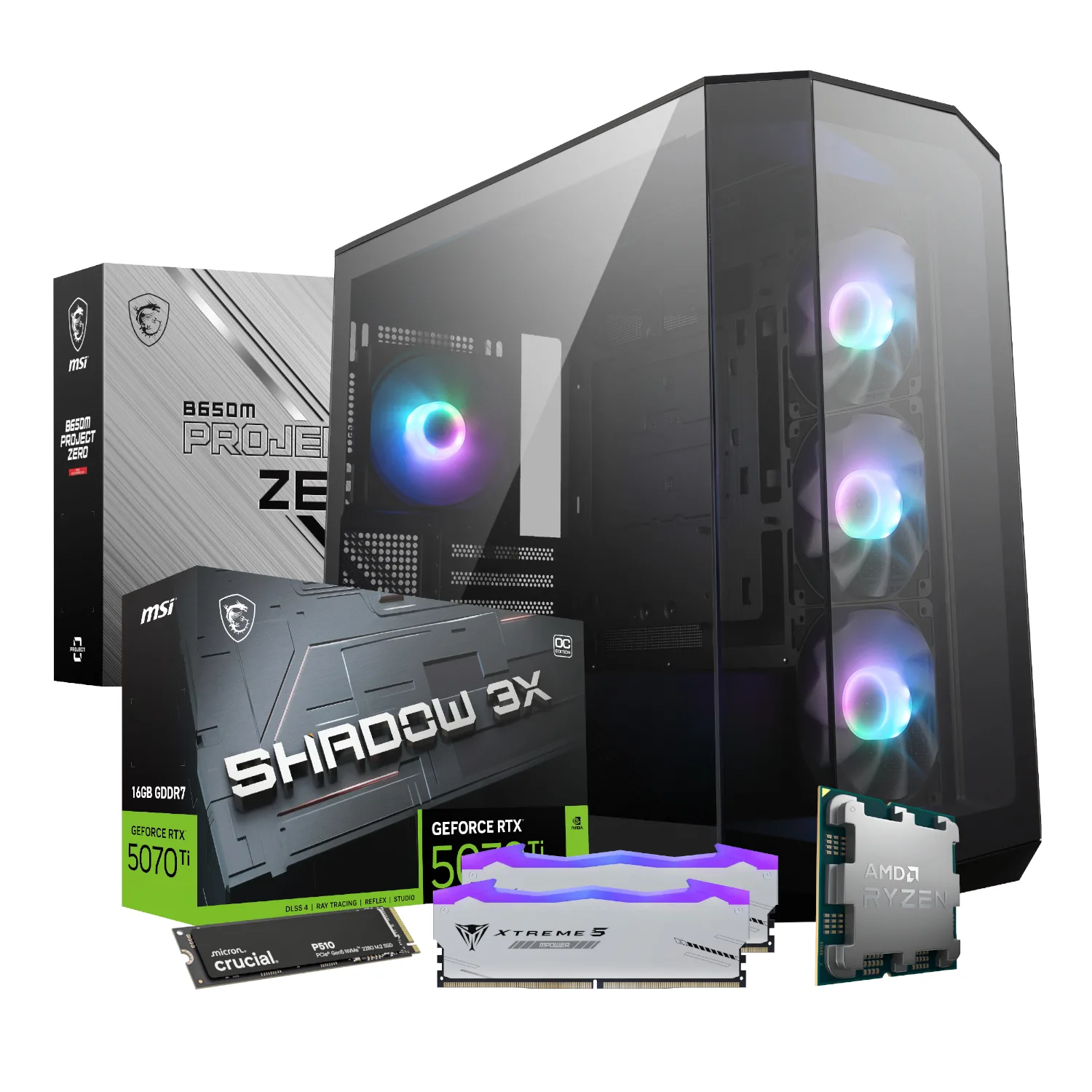 PCBuilder Ryzen 7 9800X3D VALKYRIE Windows 11 Gaming PC