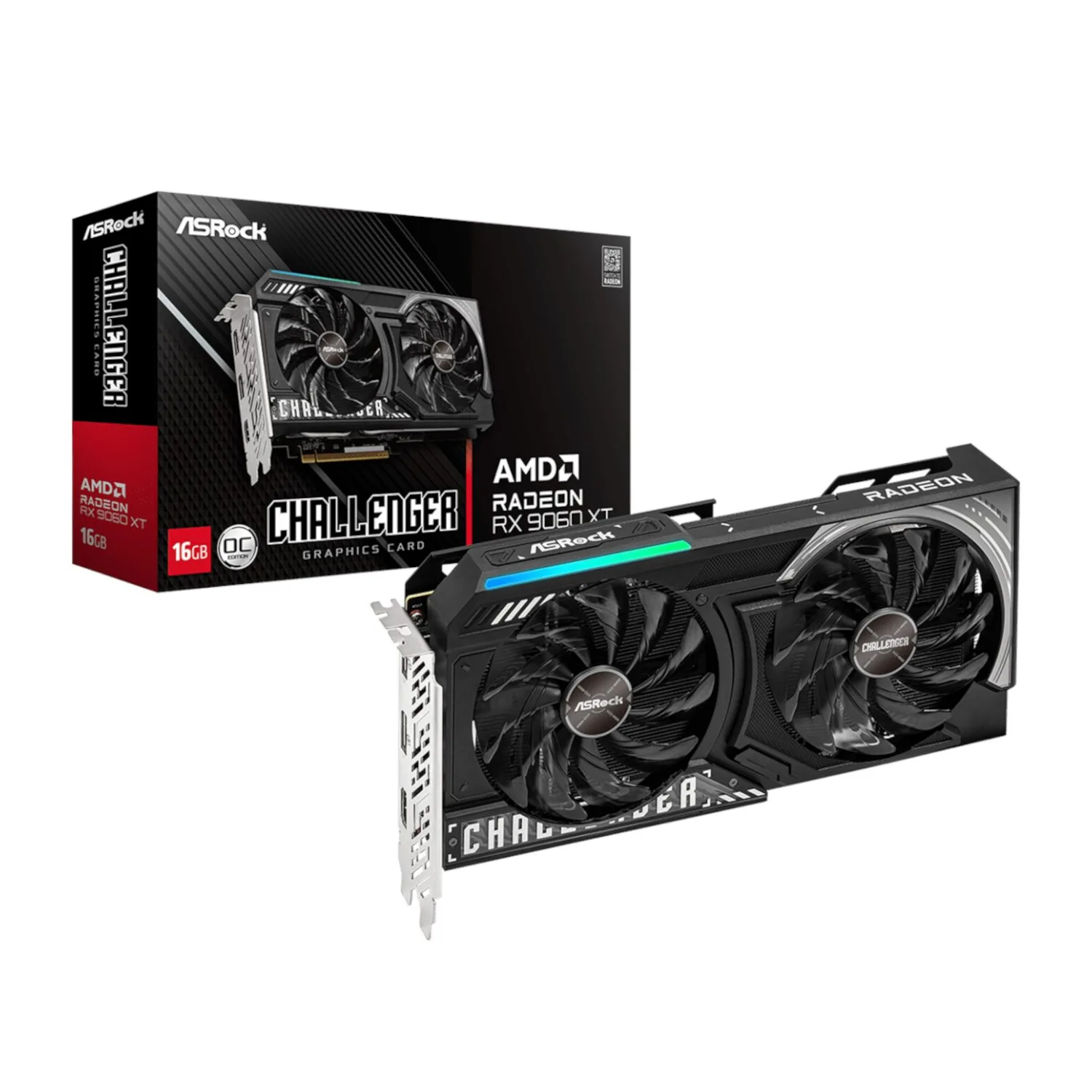 ASRock Radeon RX 9060 XT Challenger 16GB OC Graphics Card (RDNA™ 4, PCIe 5.0)