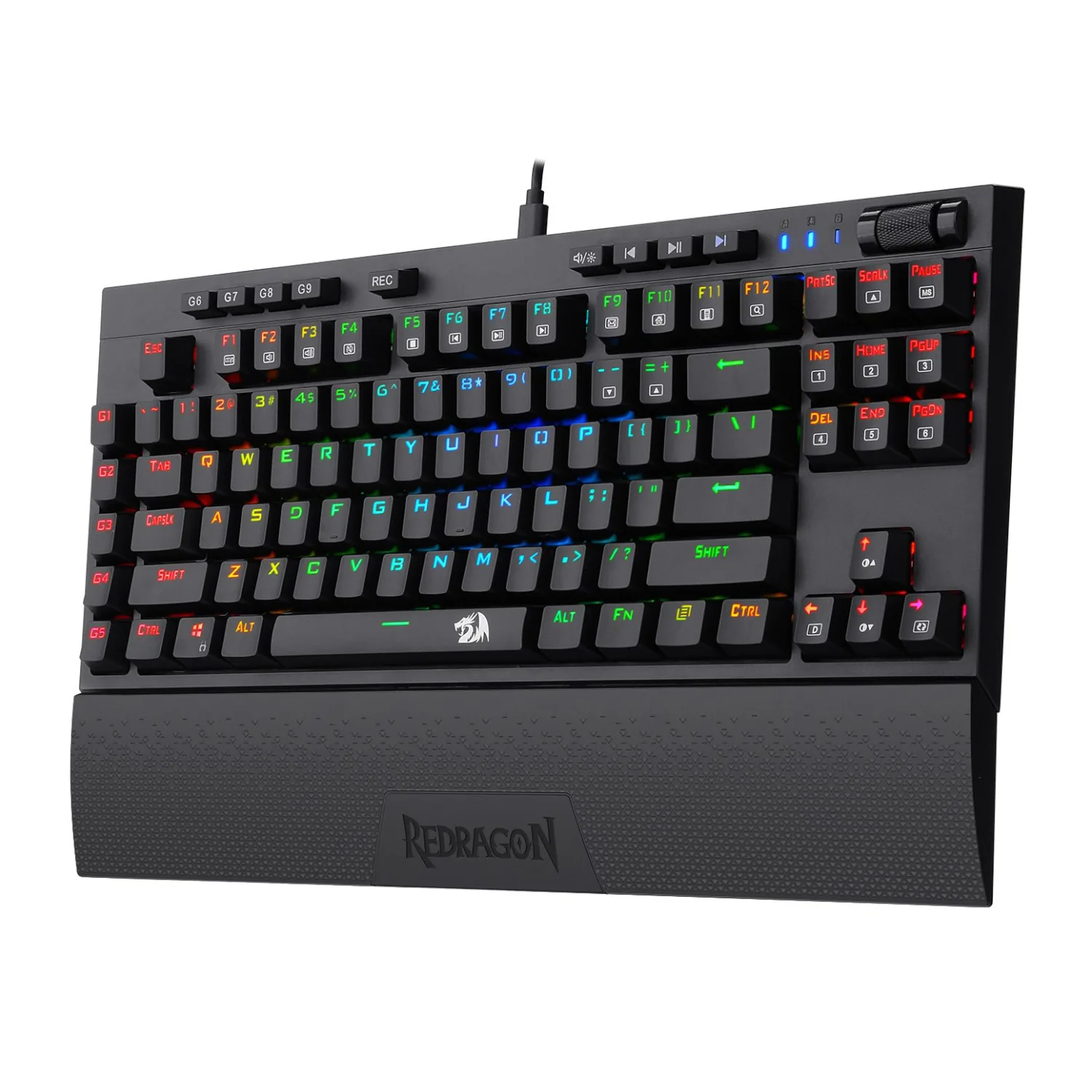 Redragon K588 RGB Pro BROADSWORD TKL Mechanical Wired Gaming Keyboard - Black