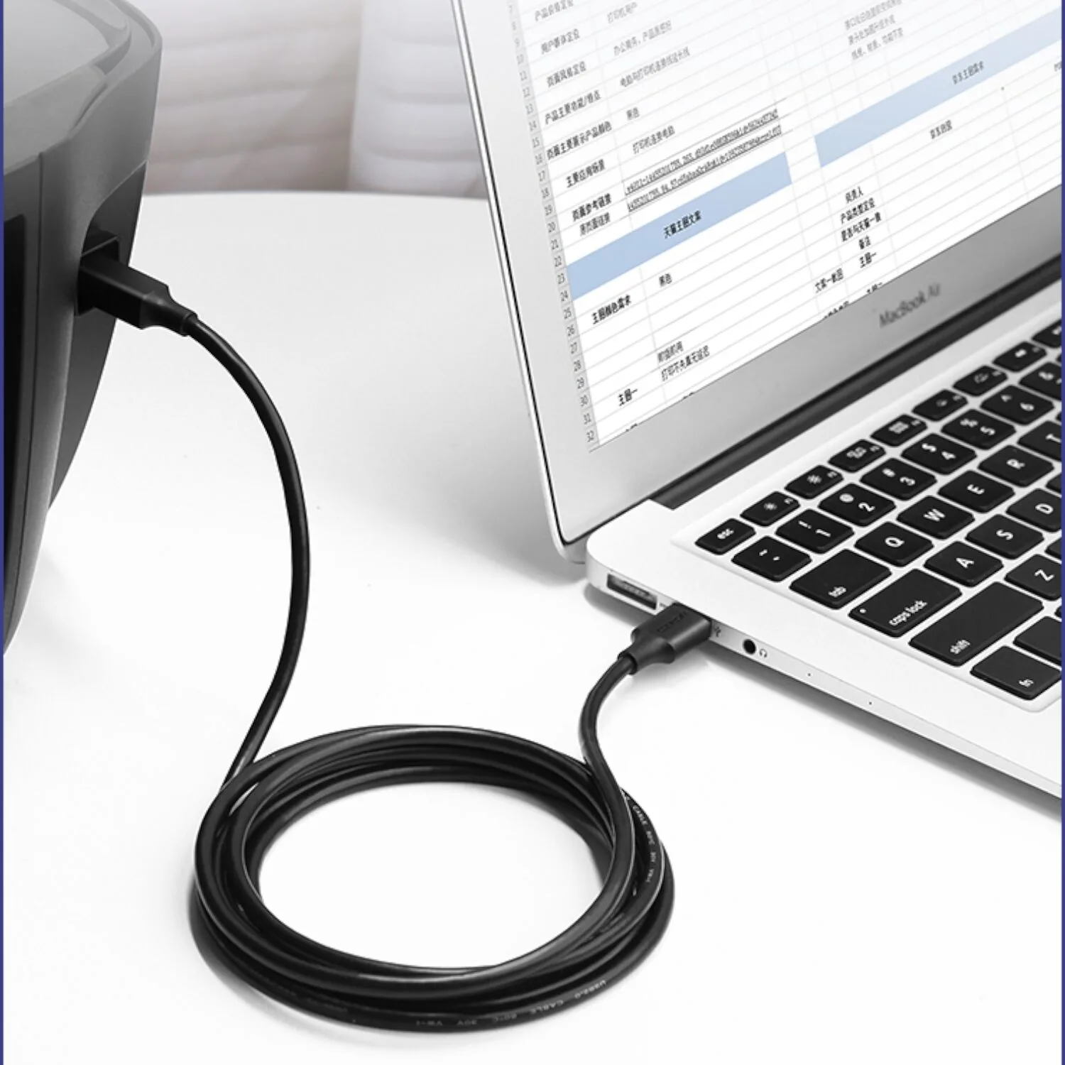 UGREEN US135 USB 2.0 to USB-B Printer Cable, 480Mbps - 2m