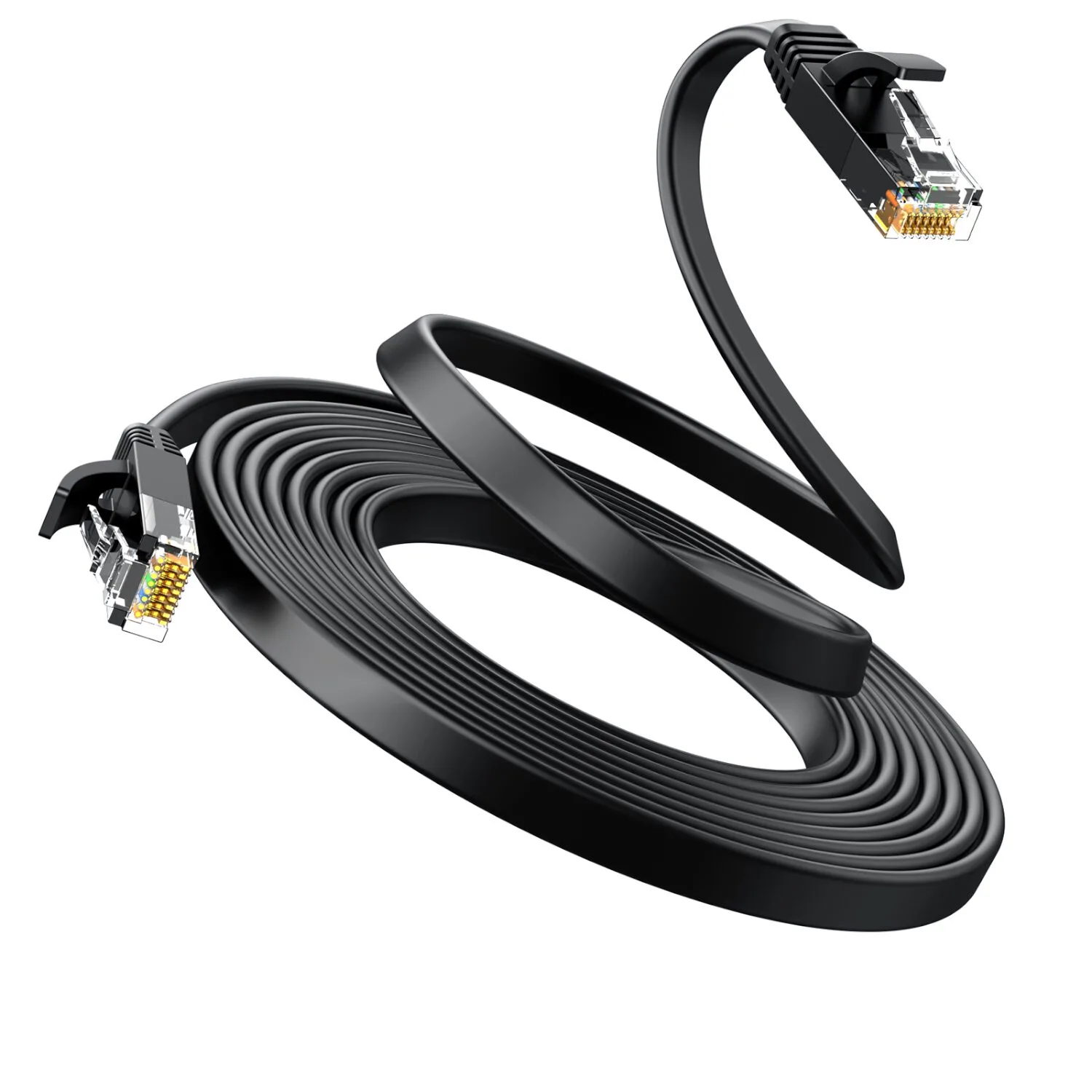 UGREEN NW102 Cat6 U/UTP Flat Ethernet Cable 0.5m - Black