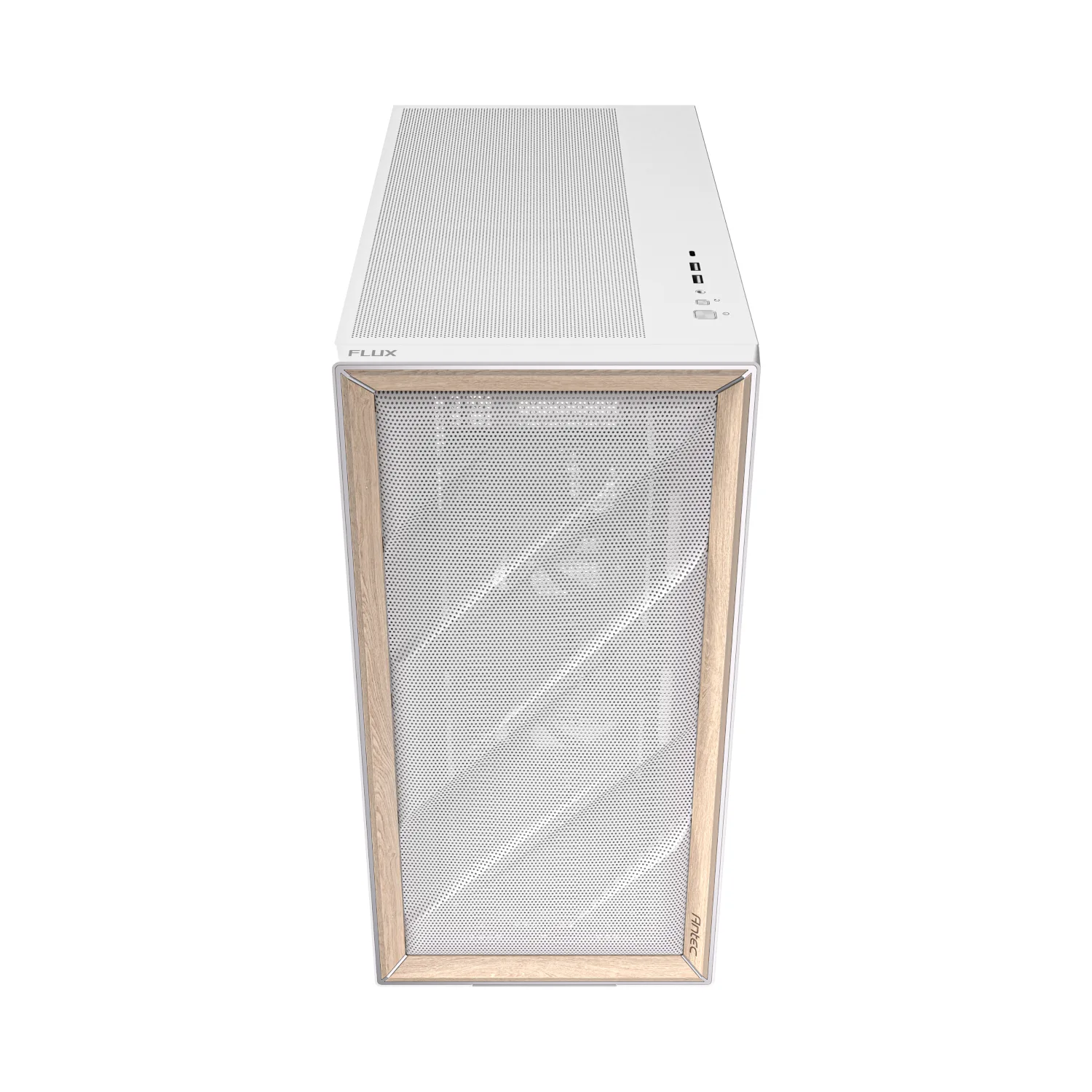 Antec FLUX Mid-Tower E-ATX Gaming Chassis Wood Front Panel - White