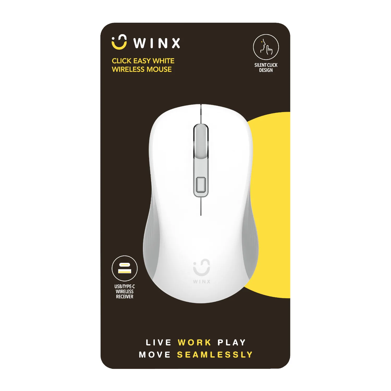 WINX CLICK Easy 1600DPI 2.4GHz Wireless Mouse - White