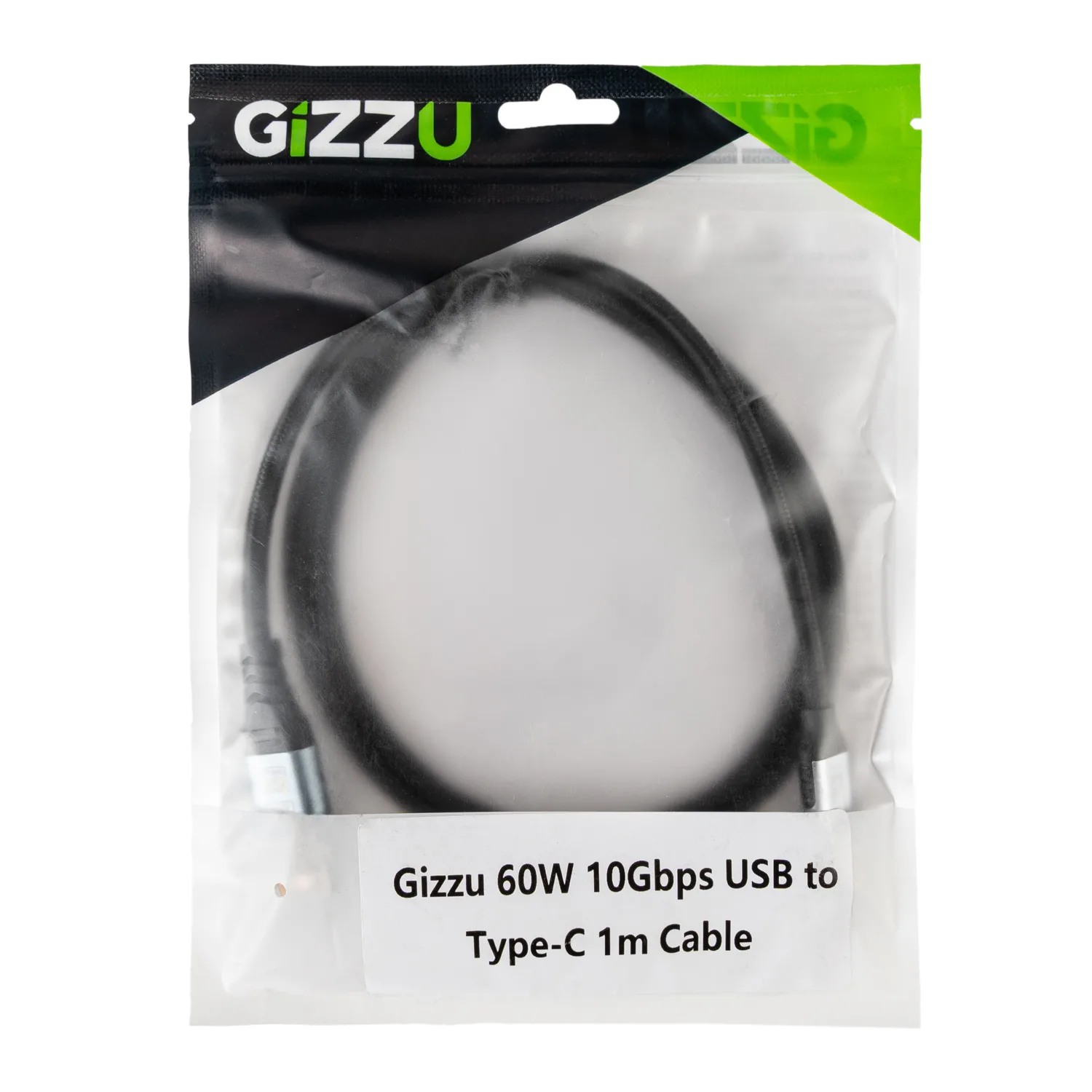 GIZZU 60W 10Gbps USB to Type-C 2m Cable
