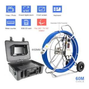 Wopson deep water well inspection pipeline plumbing drain 360 camera
